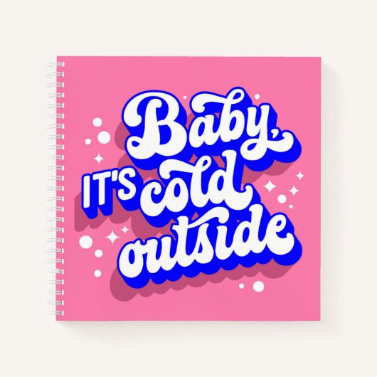 Speelse Baby, het is koud buiten het winterontwerp Notitieboek (Voorkant)