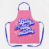 Speelse Baby, het is koud buiten het winterontwerp Schort (Voorkant)
