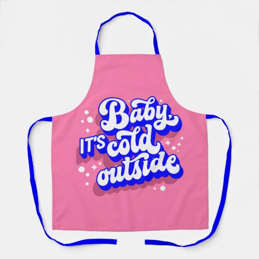 Speelse Baby, het is koud buiten het winterontwerp Schort (Voorkant)