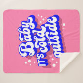 Speelse Baby, het is koud buiten het winterontwerp Sherpa Deken (Voorkant (horizontaal))