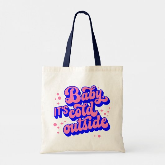 Speelse Baby, het is koud buiten het winterontwerp Tote Bag (Achterkant)