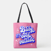 Speelse Baby, het is koud buiten het winterontwerp Tote Bag (Achterkant)