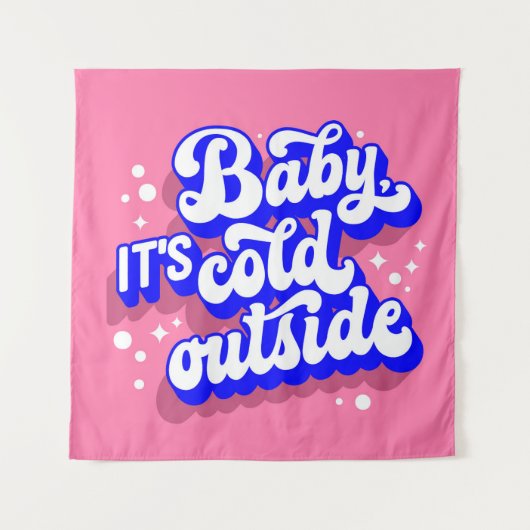 Speelse Baby, het is koud buiten het winterontwerp Wandkleed (Voorkant)