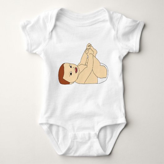Speelse Baby-minimalistische Cartoon Baby illustra Romper (Voorkant)