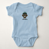 Speelse Baby Monkey met groen Pet Funny Cartoon Romper (Voorkant)