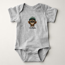 Speelse Baby Monkey met groen Pet Oerwoud Romper