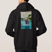 Speelse Baby Olifant Spuiten Water Design Hoodie (Achterkant)