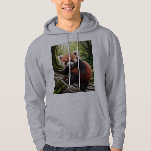 Speelse Baby Red Panda Forest Design Hoodie (Voorkant)