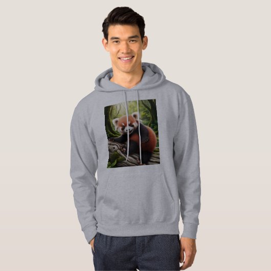 Speelse Baby Red Panda Forest Design Hoodie (Voorkant volledig)