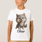 Speelse Baby Wolf -  Kinderen T-shirt (Voorkant)