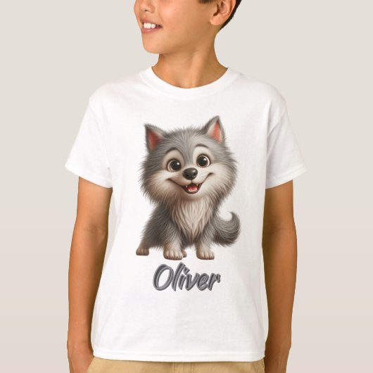 Speelse Baby Wolf - Kinderen T-shirt (Voorkant)