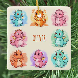 Speelse Babydraken Gepersonaliseerd Keramisch Ornament