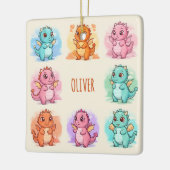 Speelse Babydraken Gepersonaliseerd Keramisch Ornament (Links)