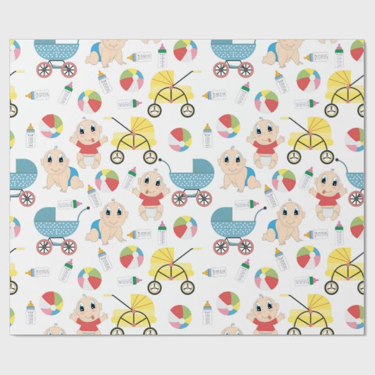 Speelse baby's  cadeaupapier (Vlak)