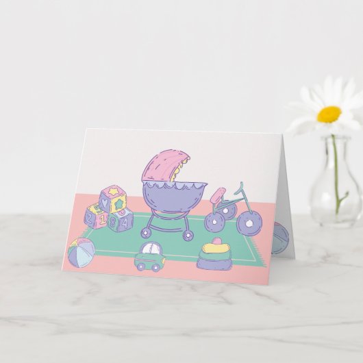 Speelse Baby's speelgoed pastel kleur Kaart (Kleine Plant)