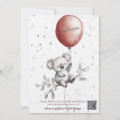 Speelse Ballonverjaardagsuitnodiging met Schattige Kaart (Achterkant)