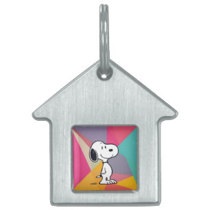 Speelse Beagle Cartoon Geometrische Pop Art Huisdieren Naamplaatje