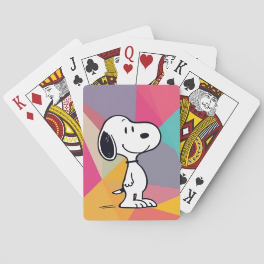 Speelse Beagle Cartoon Geometrische Pop Art Pokerkaarten (Achterkant)