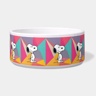 Speelse Beagle Cartoon Geometrische Pop Art Voerbakje