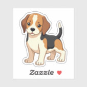 Speelse Beagle Puppy – Mooie Pastel Stijl Sticker (Vel)