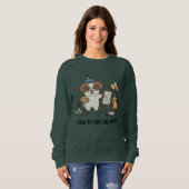Speelse Beagle Schilderhond met Gemberkat Kunst Trui (Voorkant volledig)
