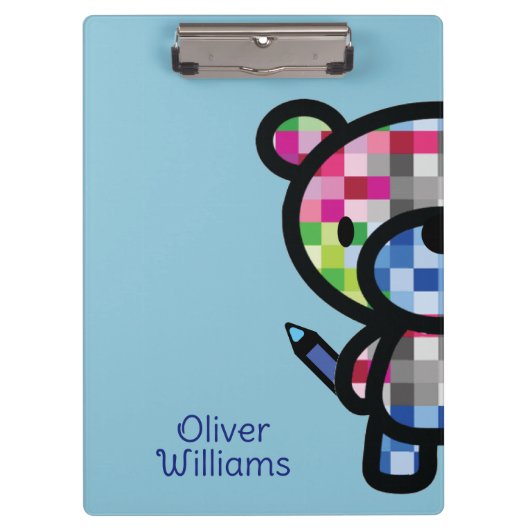 Speelse Beer Kinder aangepaste naam Klembord (Voorkant)