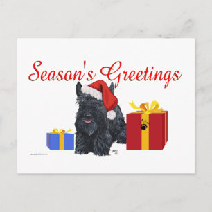 Speelse begroetingen van een Schotse Terrier Briefkaart