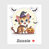 Speelse Bengaalse Kitten – Cute Halloween Sticker (Vel)