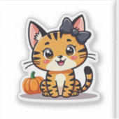 Speelse Bengaalse Kitten – Mooie Halloween Sticker (Voorkant)