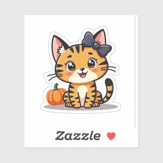 Speelse Bengaalse Kitten – Mooie Halloween Sticker (Vel)