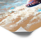 Speelse Beren welpen in Snow Pastel krijttekening Perfect Poster (Hoek)