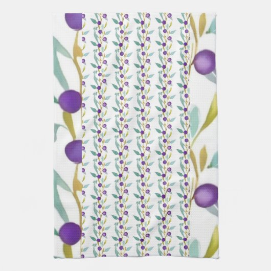 Speelse bessen en wijnstokken theedoek (Verticaal)