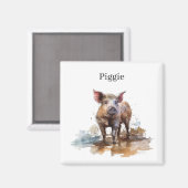 Speelse Biggetje, op maat Magneet (Voorkant / Achterkant)