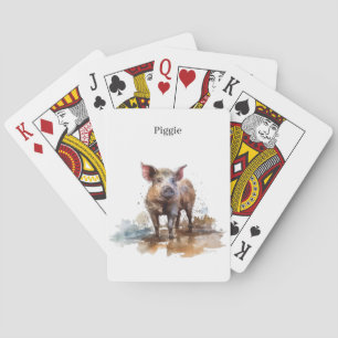Speelse Biggetje, op maat Pokerkaarten