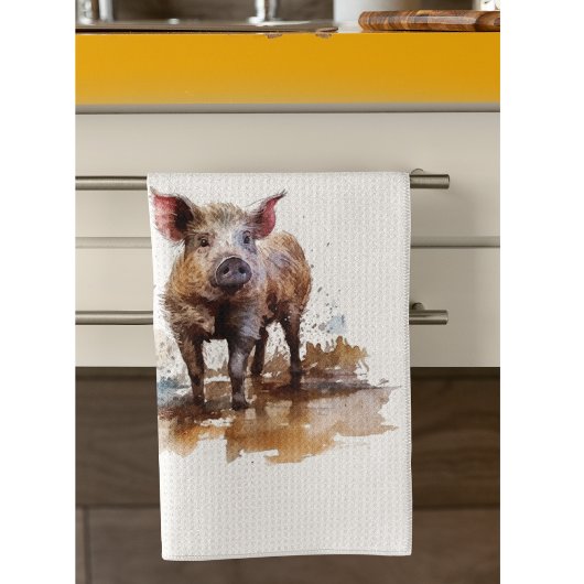 Speelse Biggetje, op maat Theedoek