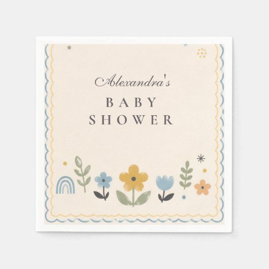 Speelse Bijenbabyfeest Servet (Voorkant)