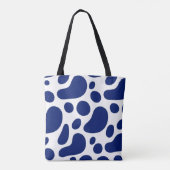 Speelse Blauwe Abstracte Blobs op White Pattern Tote Bag (Achterkant)