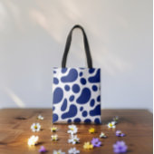 Speelse Blauwe Abstracte Blobs op White Pattern Tote Bag