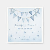 Speelse Blauwe Baby shower Sterren Pennant Garland Servet (Voorkant)