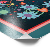 Speelse Blauwe Bloei Inspirerend  Foto Afdruk (Hoek)