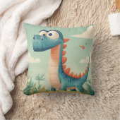 Speelse Blauwe Dinosaurus Kussen voor Kinderen (Deken)