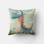 Speelse Blauwe Dinosaurus Kussen voor Kinderen (Achterkant)