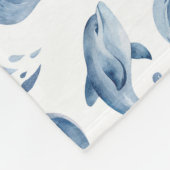 Speelse Blauwe Dolfijnen en Golven Fleece Deken (Hoek)