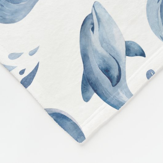 Speelse Blauwe Dolfijnen en Golven Fleece Deken (Hoek)