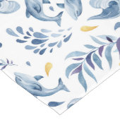 Speelse Blauwe Dolfijnen en Golven Lange Tafelloper (Hoek)