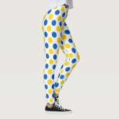 Speelse Blauwe en Gele Polka Dot Leggings (Rechts)