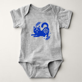 Speelse Blauwe Kat Baby Body – CozyBun Romper