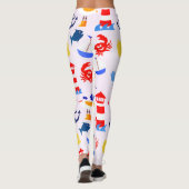 Speelse blauwe oceaan dieren leggings (Achterkant)