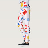 Speelse blauwe oceaan dieren leggings (Links)