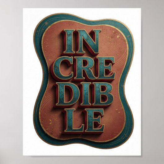 Speelse Blauwe ONGELOOFLIJKE Statement Ontwerp Poster (Voorkant)